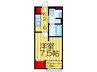 ゴ－ルドクレスト雁屋南 1Kの間取り
