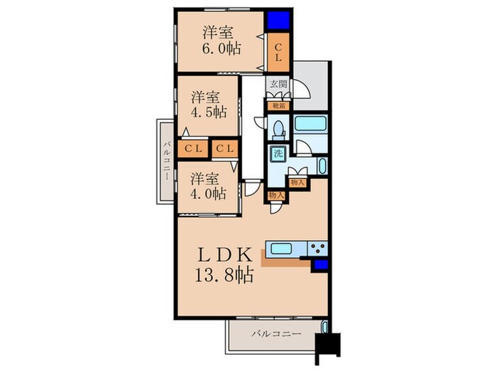 間取り図 ﾌﾟﾚｻﾝｽｸﾞﾗﾝ烏丸五条新町通(201)