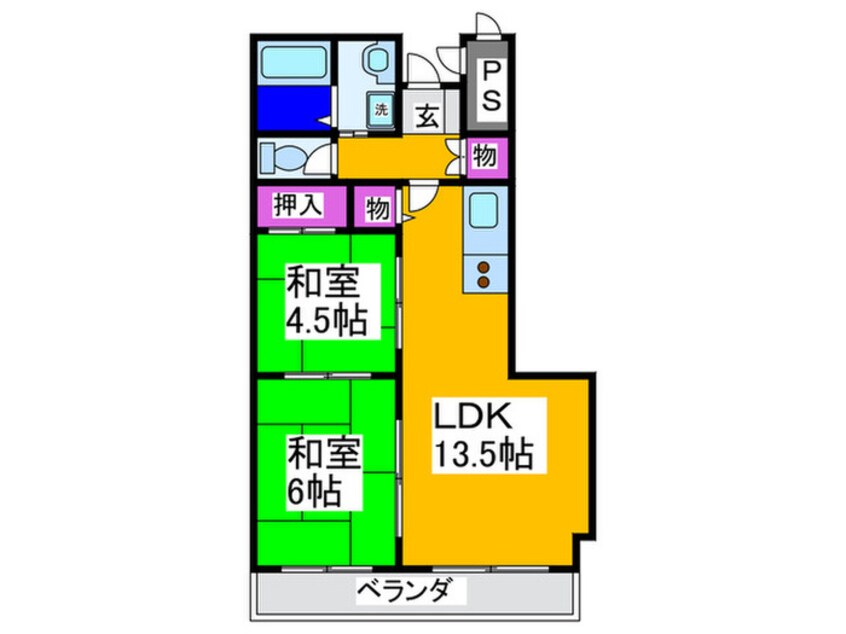 間取図 メルクマ－ル深阪