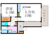 アリヴィオ・清涼Ａ棟 1LDKの間取り