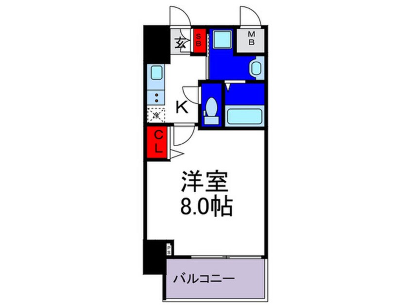 間取図 ﾚｼﾞｭｰﾙｱｯｼｭ天王寺舟橋(1506)