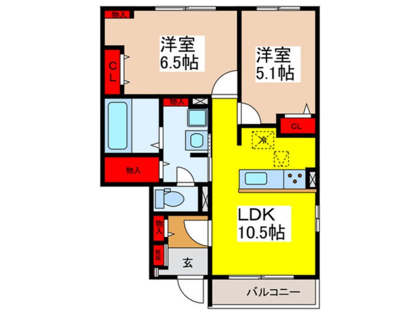 間取図 シェル　ドゥ　サツキ