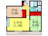 チサトマンション 2LDKの間取り
