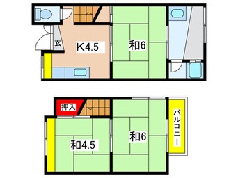 間取図 嵯峨野有栖川町18-32貸家