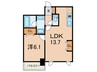 ＡＤＲＥＳＳ　ＳＨＩＮＫＯＢＥ 1LDKの間取り