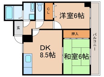 間取図 ロ－ドハイツ甲東園