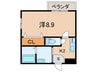 フジパレス立花ＥＡＳＴ 1Kの間取り