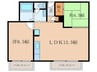 リアライズ甲子園 2LDKの間取り