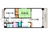コンフォート長岡京 2LDKの間取り