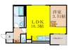 キャルムコート高槻富田 1LDKの間取り