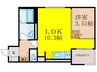 キャルムコート高槻富田 1LDKの間取り