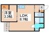 H-maison衣摺Ⅱ 1LDKの間取り