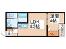 H-maison衣摺Ⅱ 1LDKの間取り