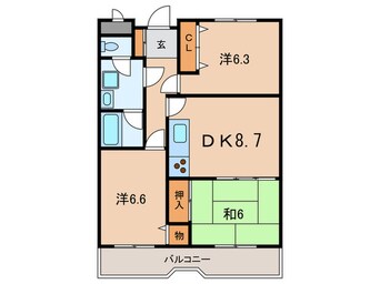 間取図 ルミエ－ル明石
