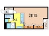 ＪＢミカゲ 1Kの間取り
