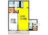 ＭＳシャ－メゾンⅡ 1LDKの間取り