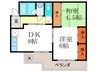ラ・エルベット 2DKの間取り