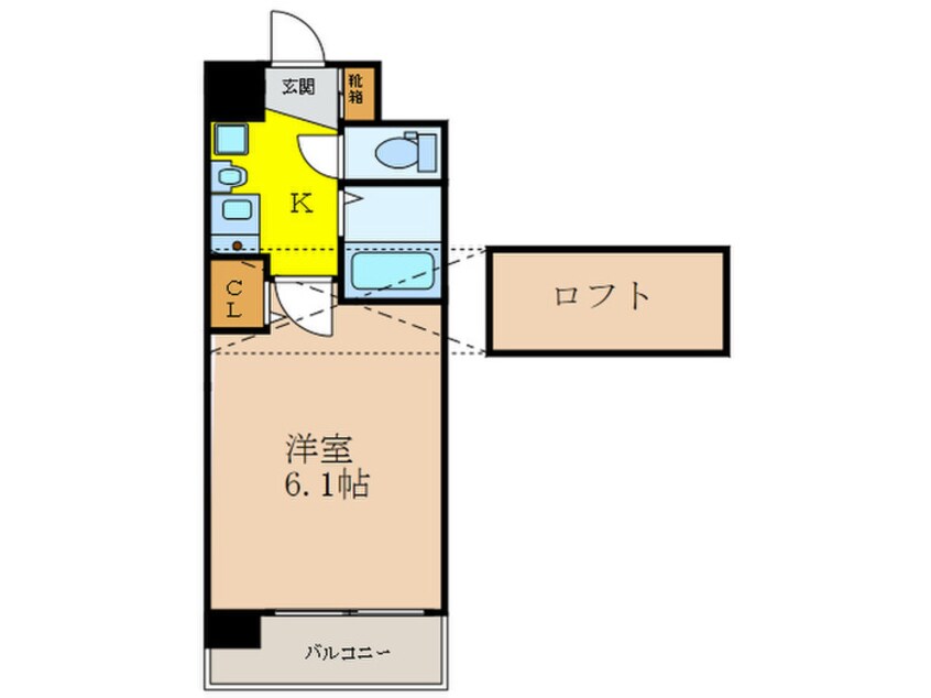 間取図 ｴｽﾃﾑｺ-ﾄ新大阪Ⅴｿﾚｯｸｽ(１２０１)