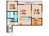 グランヴェールⅥ 2LDKの間取り