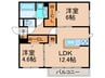 グランヴェールⅥ 2LDKの間取り