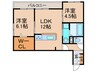 グランヴェールⅥ 2LDKの間取り
