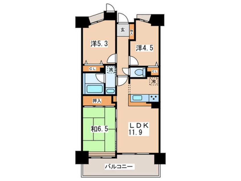 間取図 ﾗｲｵﾝｽﾞﾏﾝｼｮﾝ阿倍野阪南町第2