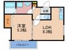 クリエオーレ長橋 1LDKの間取り