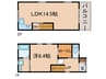 離宮前町1丁目貸家 1LDKの間取り