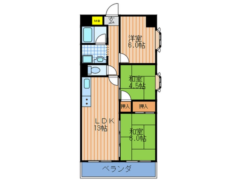 間取図 キャピタルハイツ姫里