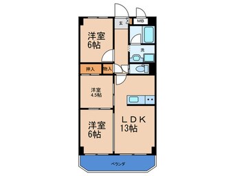 間取図 キャピタルハイツ姫里