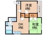 パ－ルハイム針中野 2DKの間取り