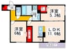 サニープレイスB棟 2LDKの間取り
