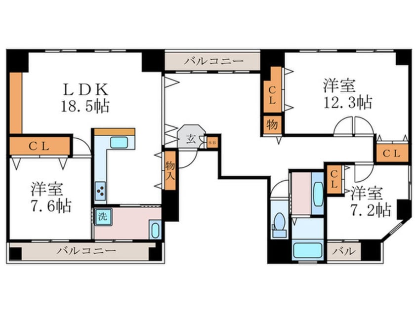 間取図 COCO五条大宮（701）