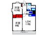 矢野マンション 2LDKの間取り
