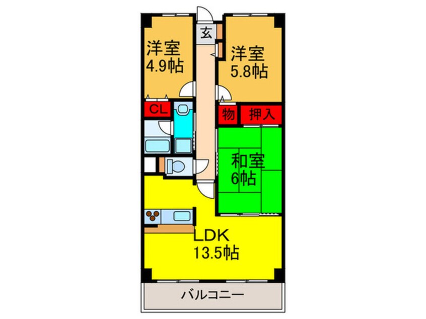 間取図 サワン東太田
