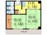 メゾンプランタン 2DKの間取り