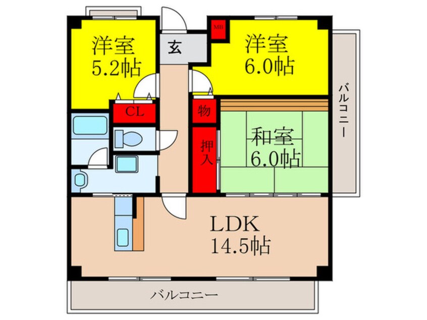 間取図 ﾄﾚﾋﾞﾊﾞｰｽ上山手公園Ⅱ