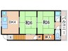 栄荘 2DKの間取り