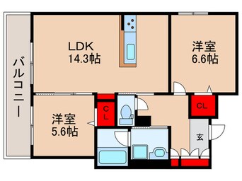 間取図 ｼｬｰﾒｿﾞﾝｵﾙﾃﾝｼｱﾐﾉｵ