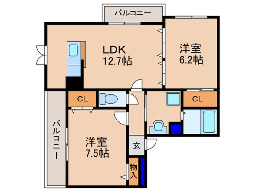 間取図 ベルヌーブ森神Ⅲ