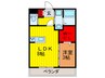 パロス門真 1LDKの間取り