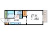 リヨンドール桂 1Kの間取り
