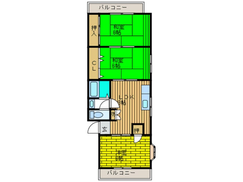 間取図 シャルマン三箇