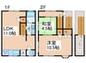 岸和田市春木宮川テラス 2LDKの間取り