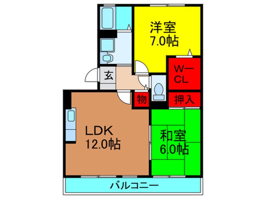 間取図 Bell　de　Casa枚方公園Ⅰ番館