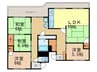 魚住コーポA棟（405） 4LDKの間取り