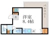 ジォリエヴィラ 1Rの間取り