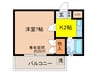 エ－ルコ－ポ 1Kの間取り