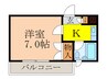 エ－ルコ－ポ 1Kの間取り