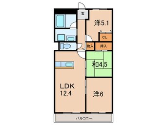 間取図 ユニライフ垂水千代が丘(506)